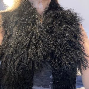 Nordstrom’s Sister sweater Vest w/fur collar